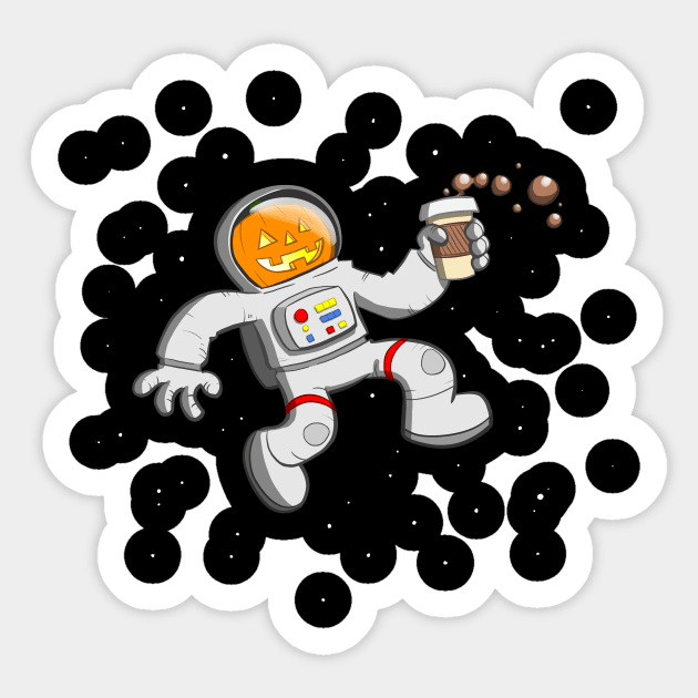 Pumpkin Space Latte Sticker by skullpizza